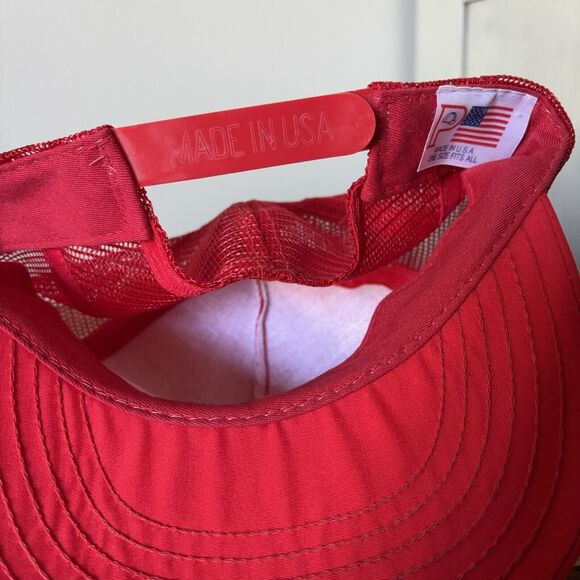 Vintage Oklahoma Trucker Hat Red Mesh Snapback Embroidered State Outline New USA - Picture 8 of 11
